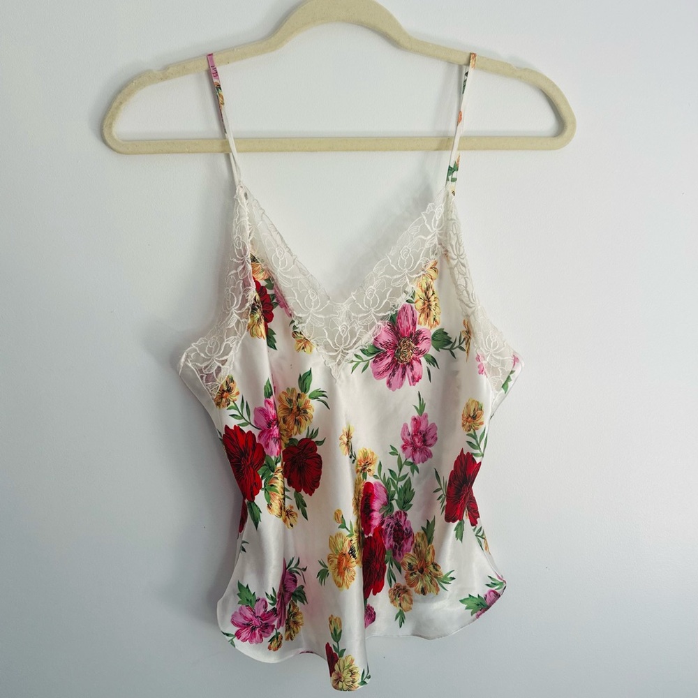 Victoria’s Secret Vintage Gold Label Floral Lace Tank Top Cami